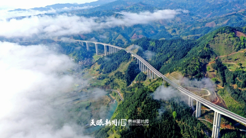 圖26：2022年4月3日，在劍榕高速榕江縣境內(nèi)拍攝的寨蒿鎮(zhèn)八妹特大橋。      李長華 攝  .jpg