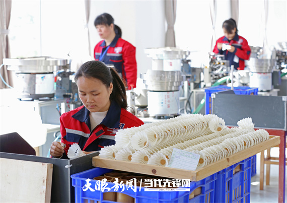 贵州锦屏经开区内，亚狮龙公司正在用鹅毛制作羽毛球.jpg