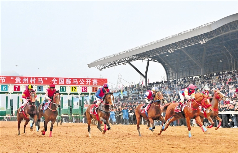 3 三都自治县西部赛马城举办全国赛马公开赛中，参赛选手驾驭骏马驰骋赛场。 乔啟明 摄（影像贵州）.png