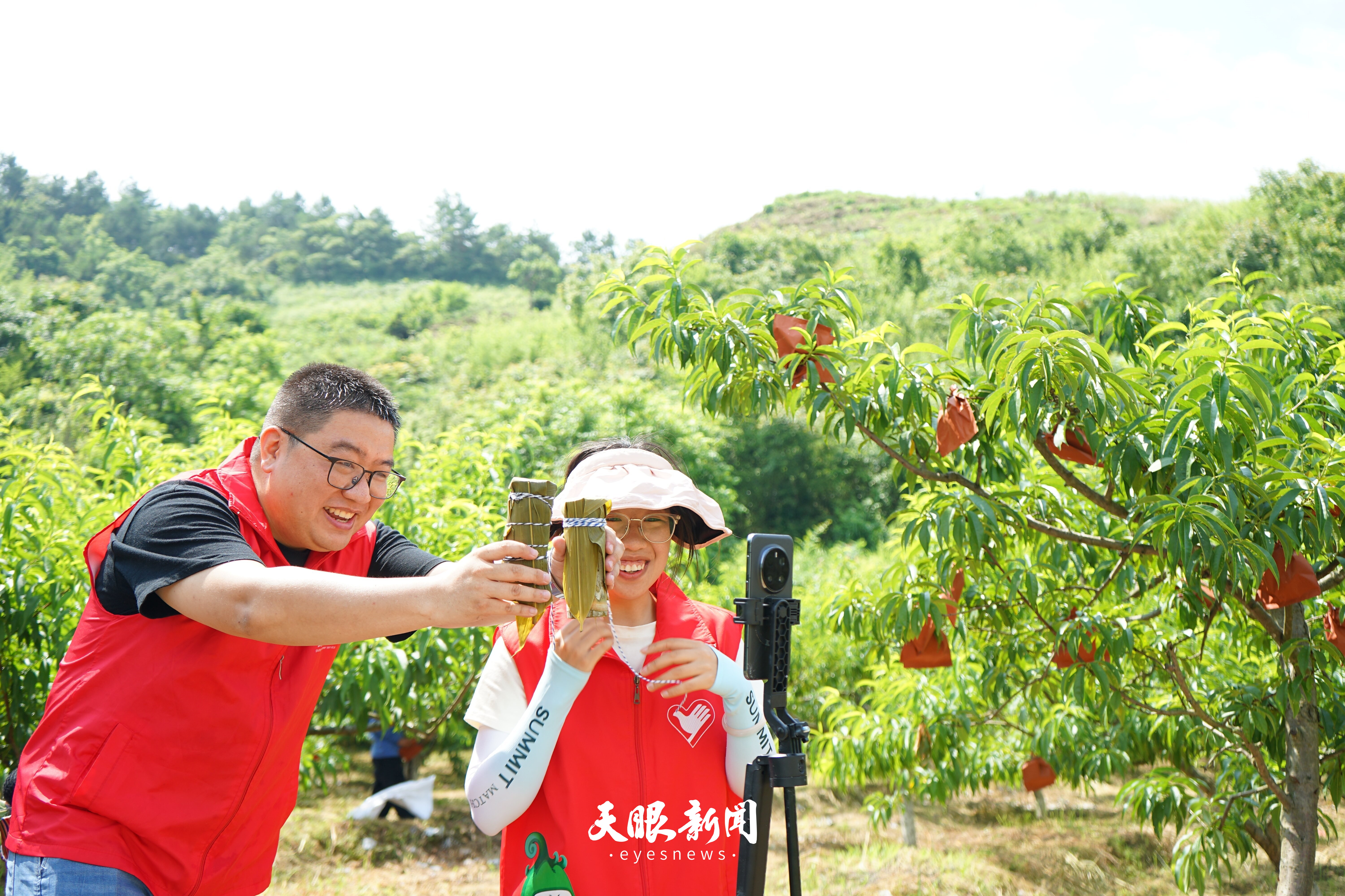 1005667-平扒村驻村第一书记与党员志愿者在黄桃基地直播(2).jpg